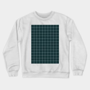 Small Grid Pattern - Green Tinted Navy Blue Crewneck Sweatshirt